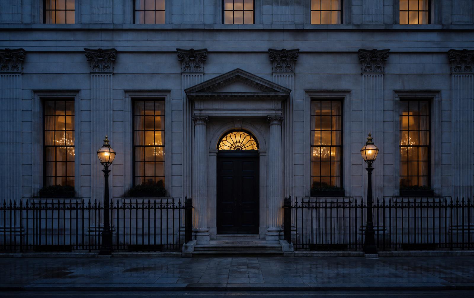 Georgian facade of the firm's building in the City of London